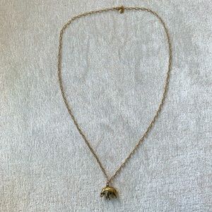 3/$50 J. Crew Gold Elephant necklace
